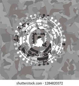 picture icon on grey camouflage texture