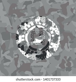 picture icon on grey camouflage pattern