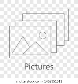 Picture icon on transparency background. Modern flat design vector illustration. Symbol for your web site design.