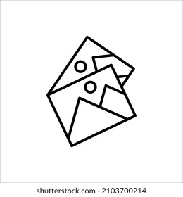 Bildsymbol. Eines der festgelegten Web-Symbole auf weißem Hintergrund