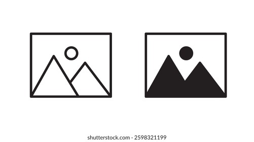 Picture icon outlined icon vector collection.