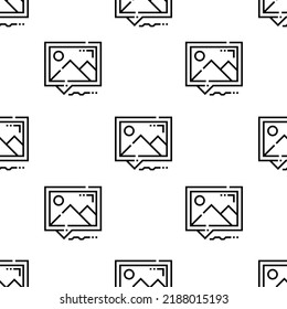picture icon pattern. Seamless picture pattern on white background.