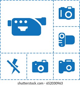 Picture icon. set of 6 picture filled icons such as camera