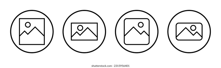 Picture icon set illustration. photo gallery sign and symbol. image icon