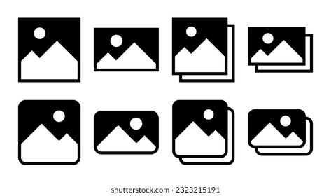 Picture icon set illustration. photo gallery sign and symbol. image icon
