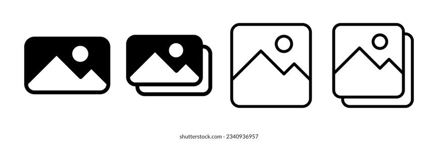 Picture icon set illustration. photo gallery sign and symbol. image icon