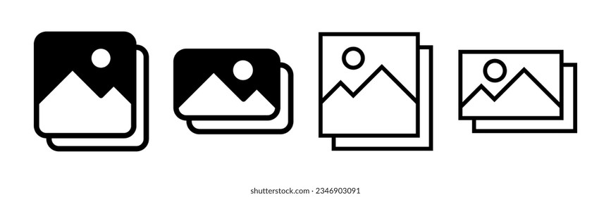 Picture icon set illustration. photo gallery sign and symbol. image icon