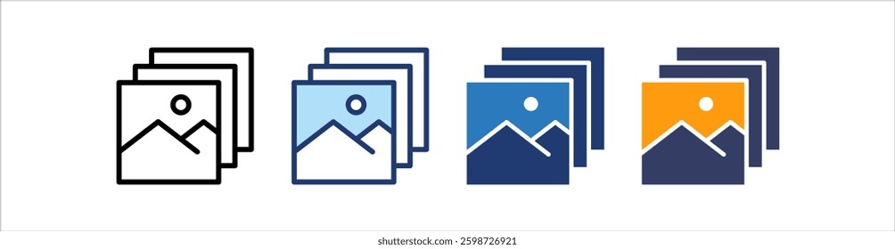Picture Icon Set Multiple Style Collection