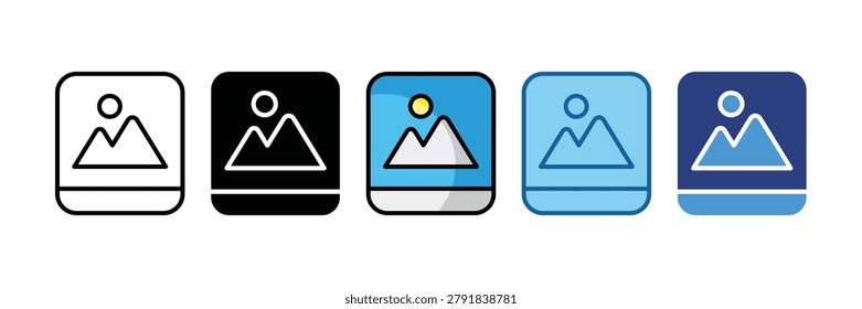 Picture Icon Set Multiple Style Collection