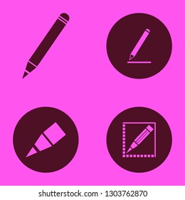picture icon set with pencil vector illustration