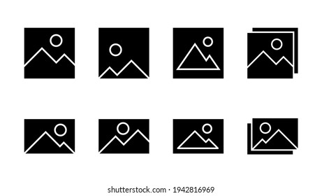 Picture icon set. photo gallery icon symbol