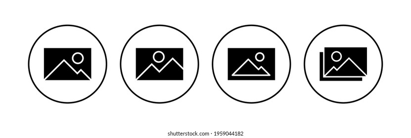 Picture icon set. photo gallery icon symbol