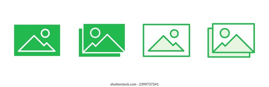 Picture icon set. photo gallery icon symbol