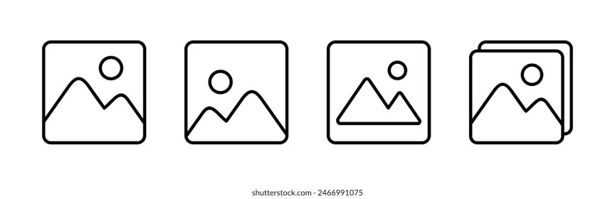 Picture icon set. photo gallery icon symbol