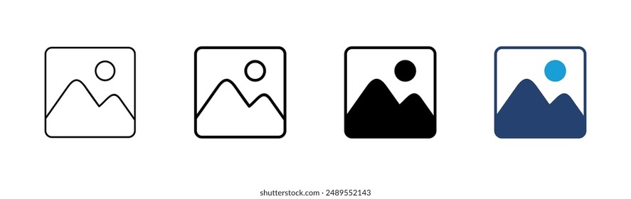 Picture icon set. photo gallery icon symbol