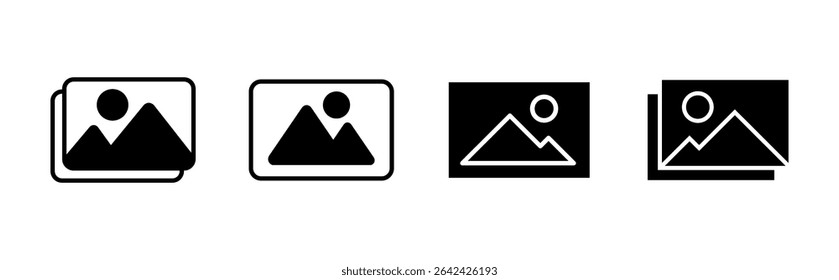 Picture icon set. photo gallery icon symbol