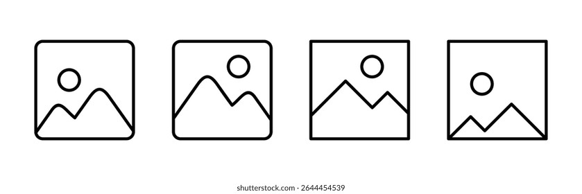 Picture icon set. photo gallery icon symbol