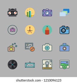 picture icon set. vector set about photograph, photo, easel and pencil icons set.