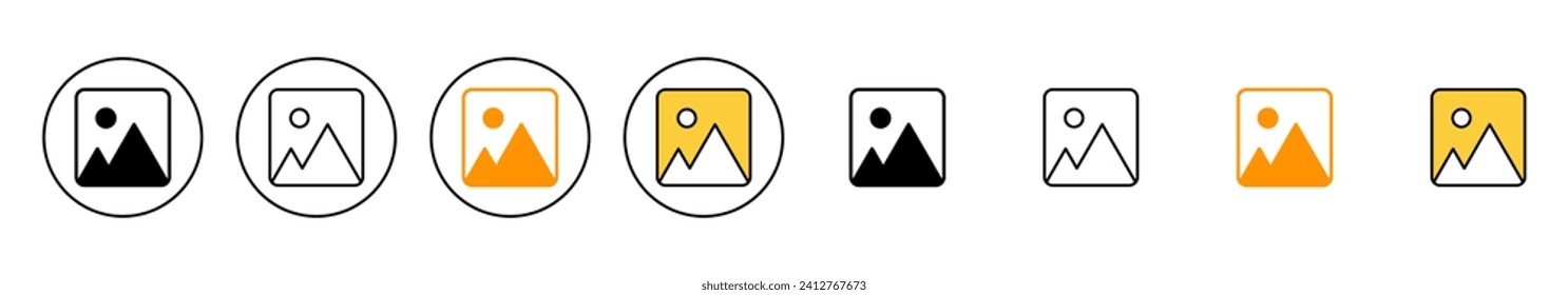 Picture icon set vector. photo gallery sign and symbol. image icon