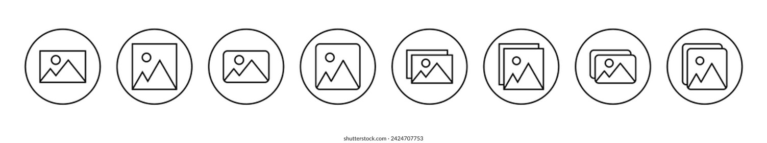 Picture icon set vector. photo gallery sign and symbol. image icon
