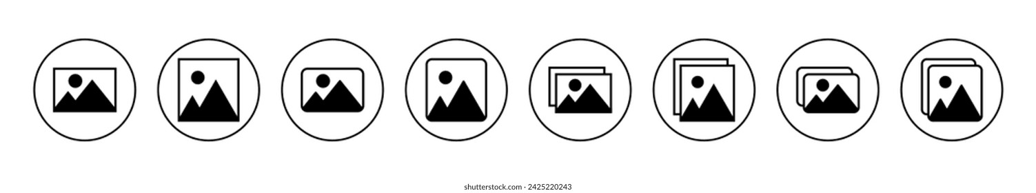 Picture icon set vector. photo gallery sign and symbol. image icon