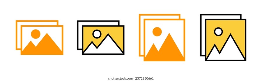 Picture icon set for web and mobile app. photo gallery sign and symbol. image icon