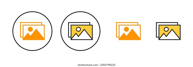 Icono de imagen establecido para la aplicación web y móvil. símbolo y signo de galería de fotos. icono de imagen