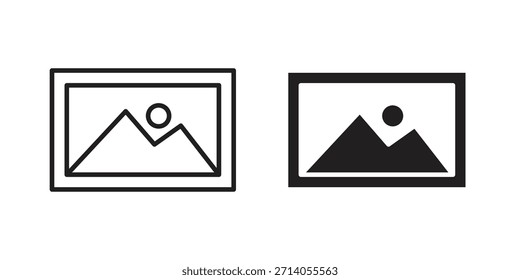 Diseños de Vector de silueta de icono de imagen. Trazos editables