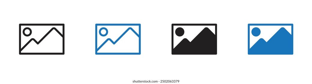 Picture icon Simple thin line stroke vector