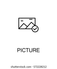 Picture icon. Single high quality outline symbol for web design or mobile app. Thin line sign for design logo. Black outline pictogram on white background