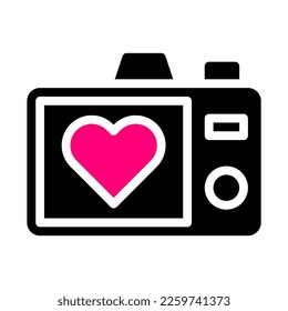 picture icon solid black pink style valentine illustration vector element and symbol perfect. Icon sign from modern collection for web.