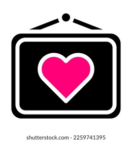 picture icon solid black pink style valentine illustration vector element and symbol perfect. Icon sign from modern collection for web.