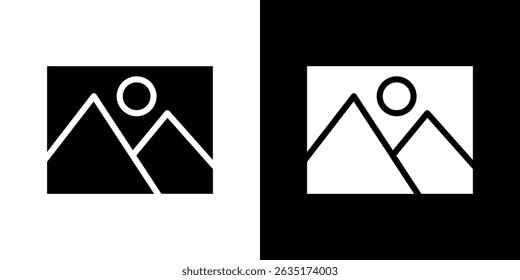 Picture icon in solid flat trendy design style.