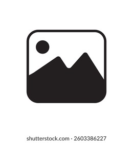 Picture icon template color editable. Picture symbol vector sign isolated on white background.  image album symbol in black color. media pic sign for apps and website UI designs.