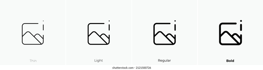 picture icon. Thin, Light Regular And Bold style design isolated on white background