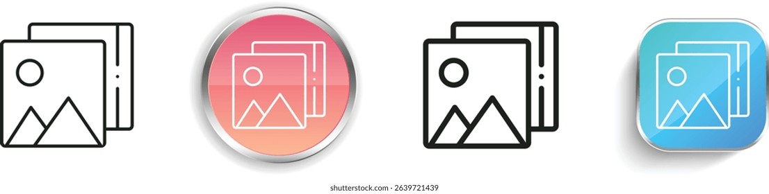 picture icon. Thin Linear, Regular and Button Style Design Isolated On White Background