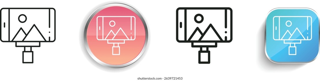 picture icon. Thin Linear, Regular and Button Style Design Isolated On White Background