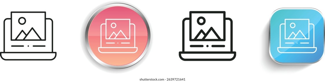 picture icon. Thin Linear, Regular and Button Style Design Isolated On White Background