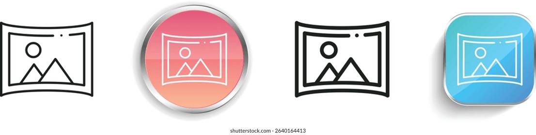 picture icon. Thin Linear, Regular and Button Style Design Isolated On White Background