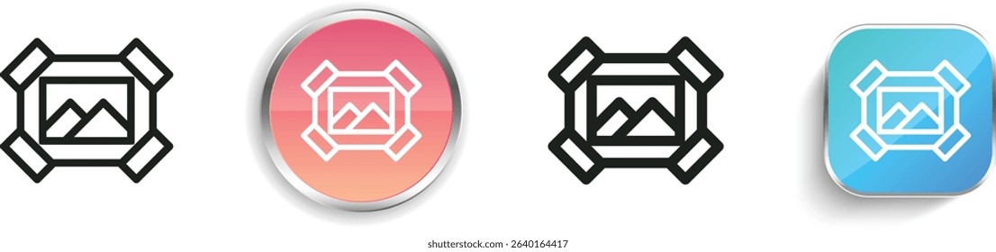picture icon. Thin Linear, Regular and Button Style Design Isolated On White Background