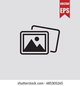 Picture icon in trendy isolated on grey background.Vector illustration.