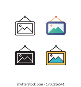 picture icon vector with different style design. isolated on white background