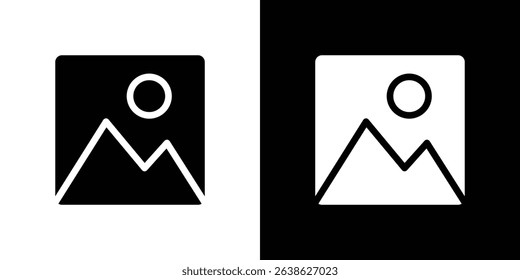 Picture icon Vector in flat style. Collection silhouettes