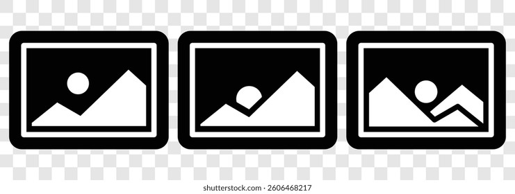 Picture icon vector. Gallery icon vector. Picture gallery icons set for app or website. Vector illustration