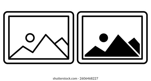 Picture icon vector. Gallery icon vector. Picture gallery icons set for app or website. Vector illustration