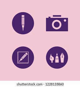 picture icon. picture vector icons set drawing painting tools, pencil and camera