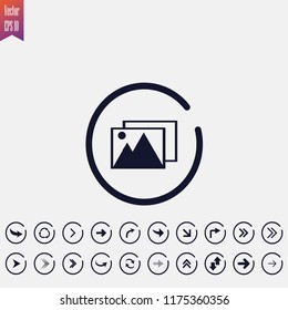 picture icon vector illustration. arrow icons set