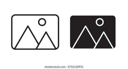 Bildsymbol. Vektorgrafik, flach und Strich