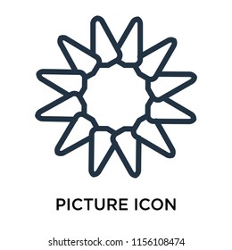 Picture icon vector isolated on white background, Picture transparent sign , thin symbol or stroke element design in outline style
