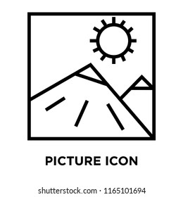 Picture icon vector isolated on white background, Picture transparent sign